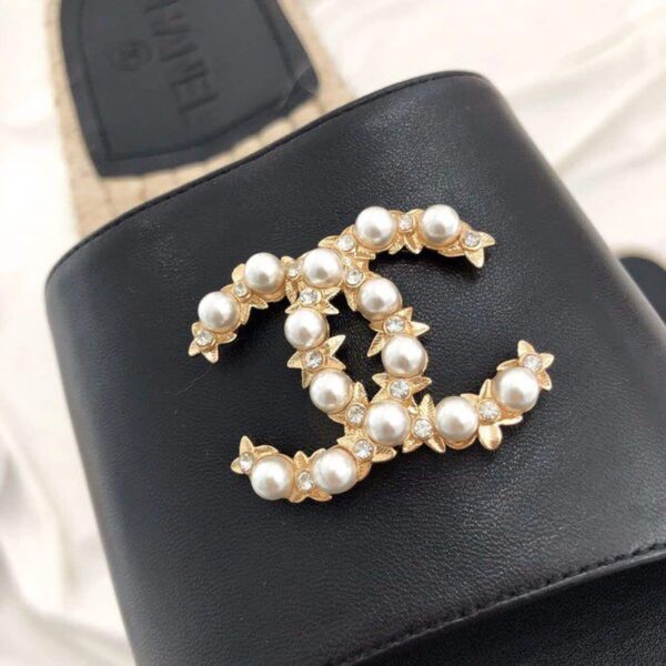 Chanel CC Jewel Logo Espadrille Black For Women, Women's Shoes