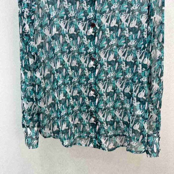 Chanel Chiffon Shirt Green For Women