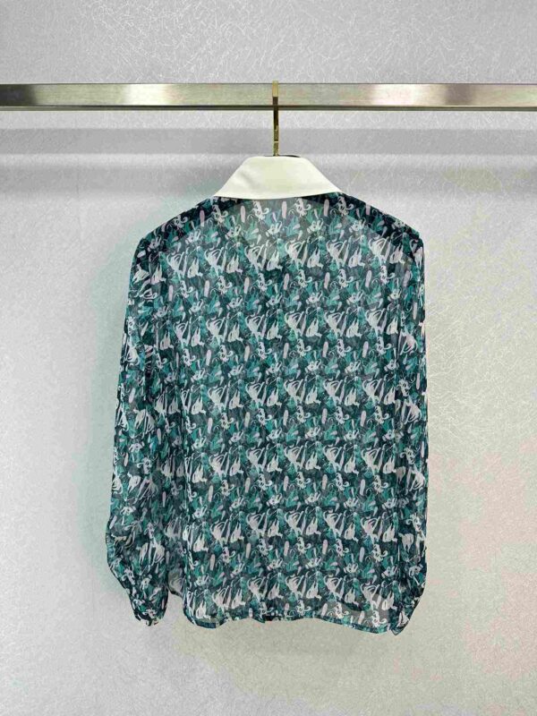 Chanel Chiffon Shirt Green For Women