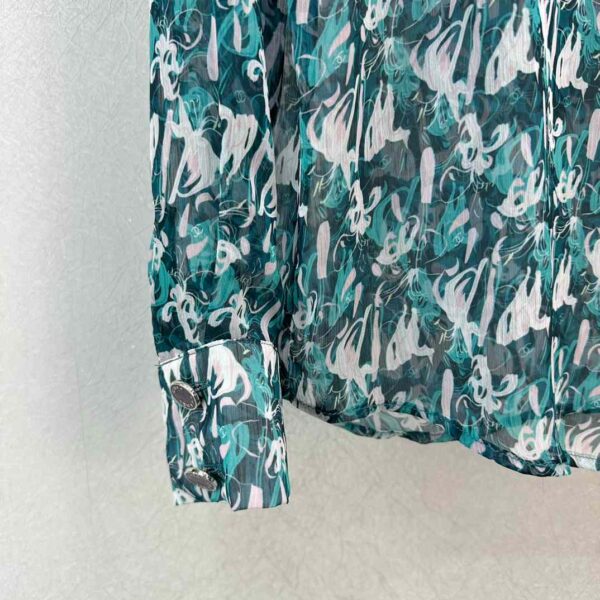 Chanel Chiffon Shirt Green For Women