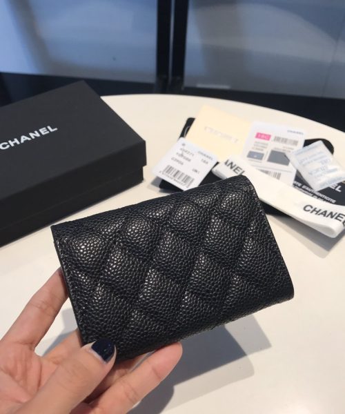 1:1 Replica Chanel Classic Card Holder Gold Toned Hardware Black For Women, Women's Wallet 4.5in/11.5cm