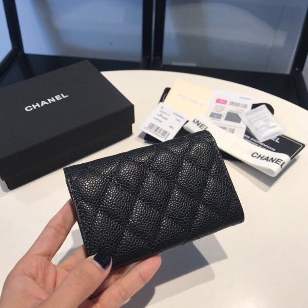 Chanel Classic Card Holder Gold Toned Hardware Black For Women, Women's Wallet 4.5in/11.5cm