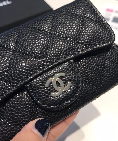 1:1 Replica Chanel Classic Card Holder Gold Toned Hardware Black For Women, Women's Wallet 4.5in/11.5cm