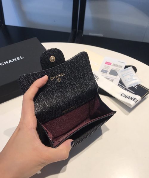 1:1 Replica Chanel Classic Card Holder Gold Toned Hardware Black For Women, Women's Wallet 4.5in/11.5cm