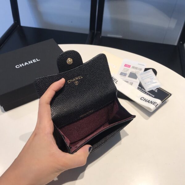 Chanel Classic Card Holder Gold Toned Hardware Black For Women, Women's Wallet 4.5in/11.5cm