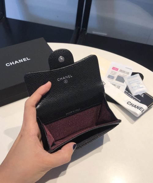 [REP 1:1] Chanel Classic Card Holder Silver Hardware Black For Women, Women's Wallet 4.5in/11.5cm