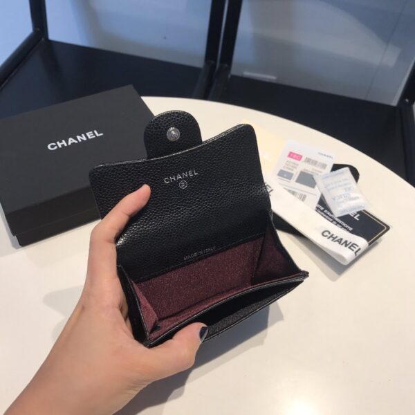 [REP 1:1] Chanel Classic Card Holder Silver Hardware Black For Women, Women's Wallet 4.5in/11.5cm