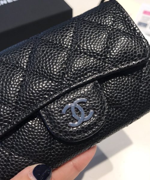 [REP 1:1] Chanel Classic Card Holder Silver Hardware Black For Women, Women's Wallet 4.5in/11.5cm