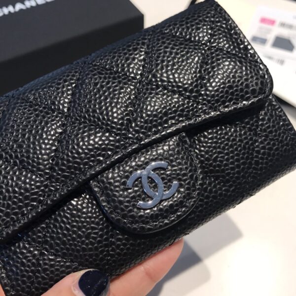 [REP 1:1] Chanel Classic Card Holder Silver Hardware Black For Women, Women's Wallet 4.5in/11.5cm