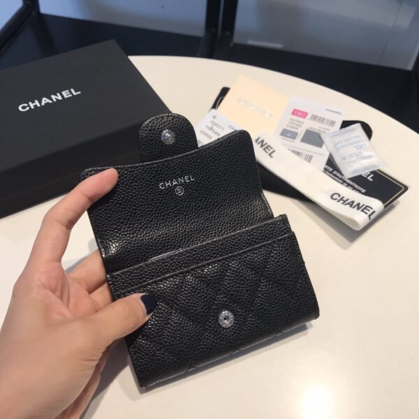 [REP 1:1] Chanel Classic Card Holder Silver Hardware Black For Women, Women's Wallet 4.5in/11.5cm