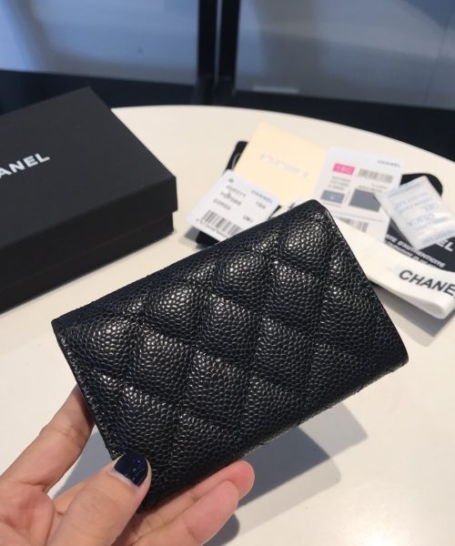 [REP 1:1] Chanel Classic Card Holder Silver Hardware Black For Women, Women's Wallet 4.5in/11.5cm