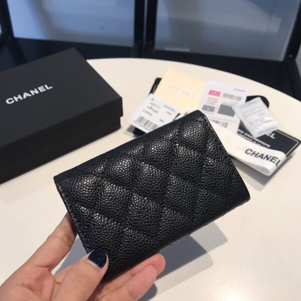 [REP 1:1] Chanel Classic Card Holder Silver Hardware Black For Women, Women's Wallet 4.5in/11.5cm