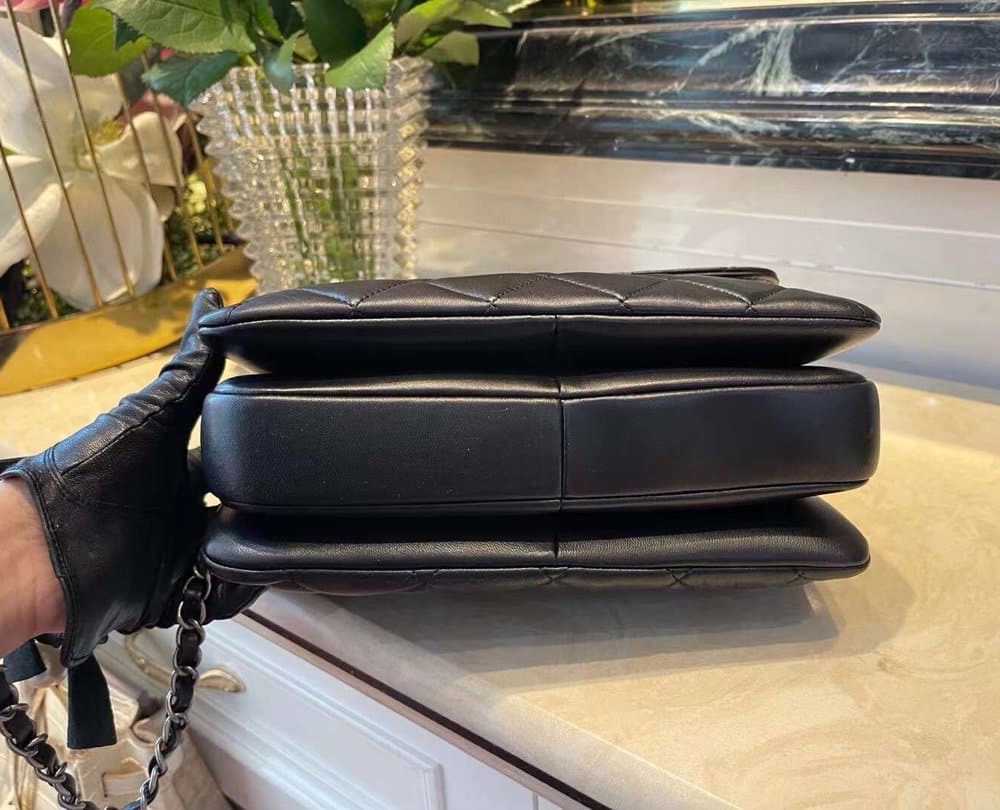 [REP 1:1] Chanel Classic Flap Bag Medal Hardware Black For Women 9.8in/25cm