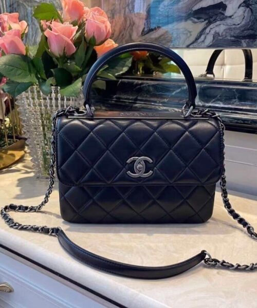 [REP 1:1] Chanel Classic Flap Bag Medal Hardware Black For Women 9.8in/25cm