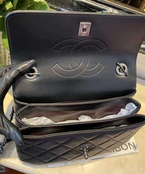 [REP 1:1] Chanel Classic Flap Bag Medal Hardware Black For Women 9.8in/25cm