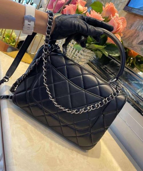 [REP 1:1] Chanel Classic Flap Bag Medal Hardware Black For Women 9.8in/25cm