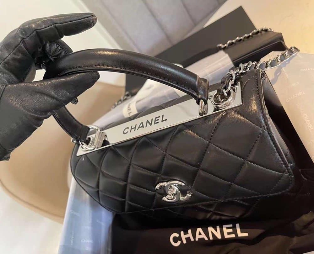 [REP 1:1] Chanel Classic Flap Bag Silver Hardware Black 9.8in/25cm