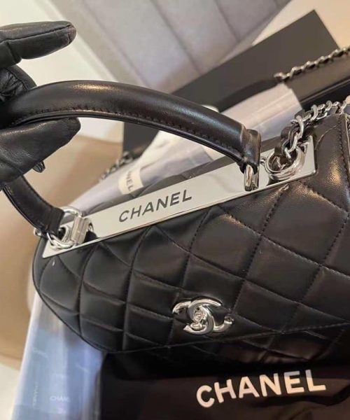 [REP 1:1] Chanel Classic Flap Bag Silver Hardware Black 9.8in/25cm
