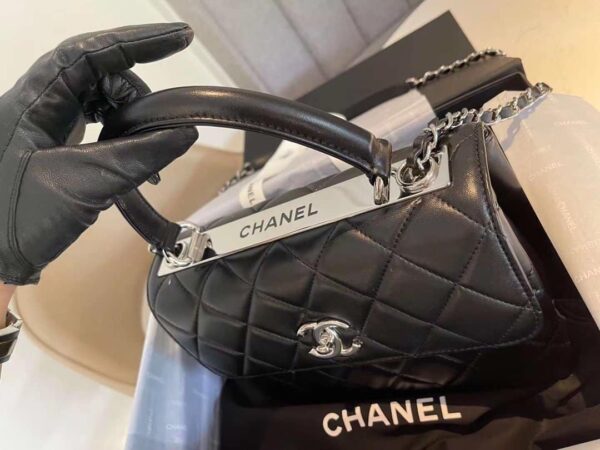 [REP 1:1] Chanel Classic Flap Bag Silver Hardware Black 9.8in/25cm