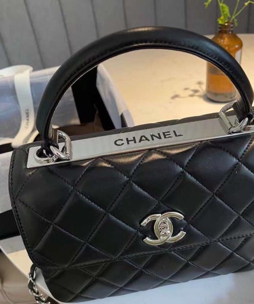 [REP 1:1] Chanel Classic Flap Bag Silver Hardware Black 9.8in/25cm
