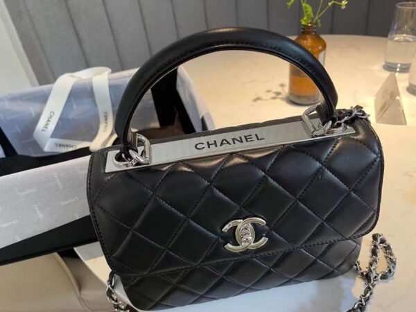[REP 1:1] Chanel Classic Flap Bag Silver Hardware Black 9.8in/25cm