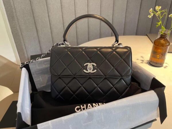 [REP 1:1] Chanel Classic Flap Bag Silver Hardware Black 9.8in/25cm