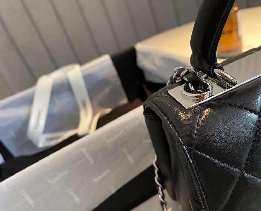 [REP 1:1] Chanel Classic Flap Bag Silver Hardware Black 9.8in/25cm