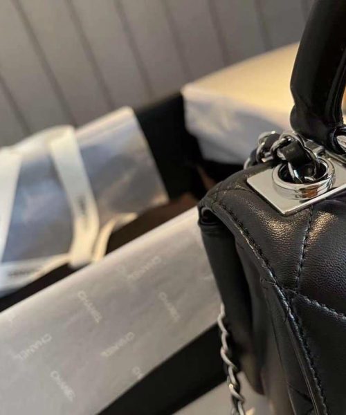 [REP 1:1] Chanel Classic Flap Bag Silver Hardware Black 9.8in/25cm
