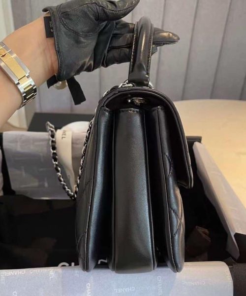 [REP 1:1] Chanel Classic Flap Bag Silver Hardware Black 9.8in/25cm