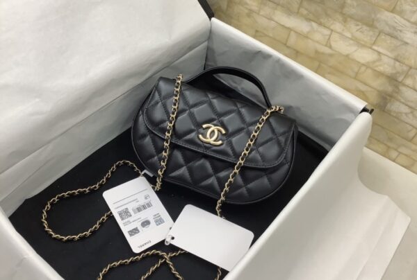 [REP 1:1] Chanel Classic Flap Phone Holder With Chain Nice Bag Black For Women 19cm / 7.5in