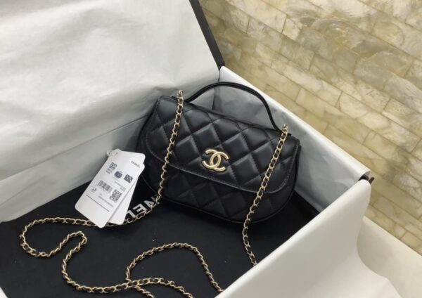 [REP 1:1] Chanel Classic Flap Phone Holder With Chain Nice Bag Black For Women 19cm / 7.5in