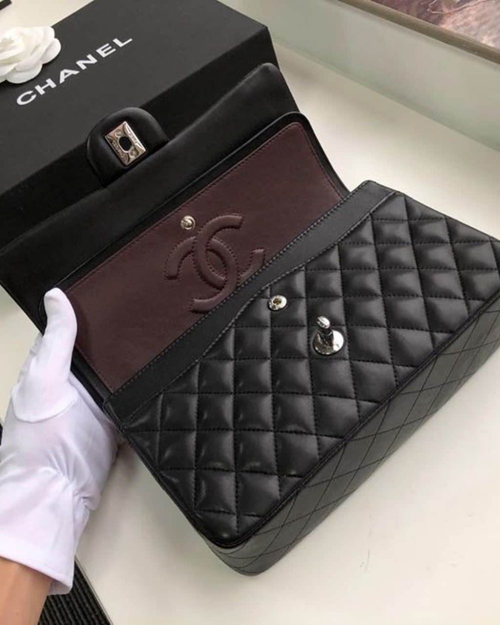 [REP 1:1] Chanel Classic HandBag Black For Women 9.9in/25.5cm A01112