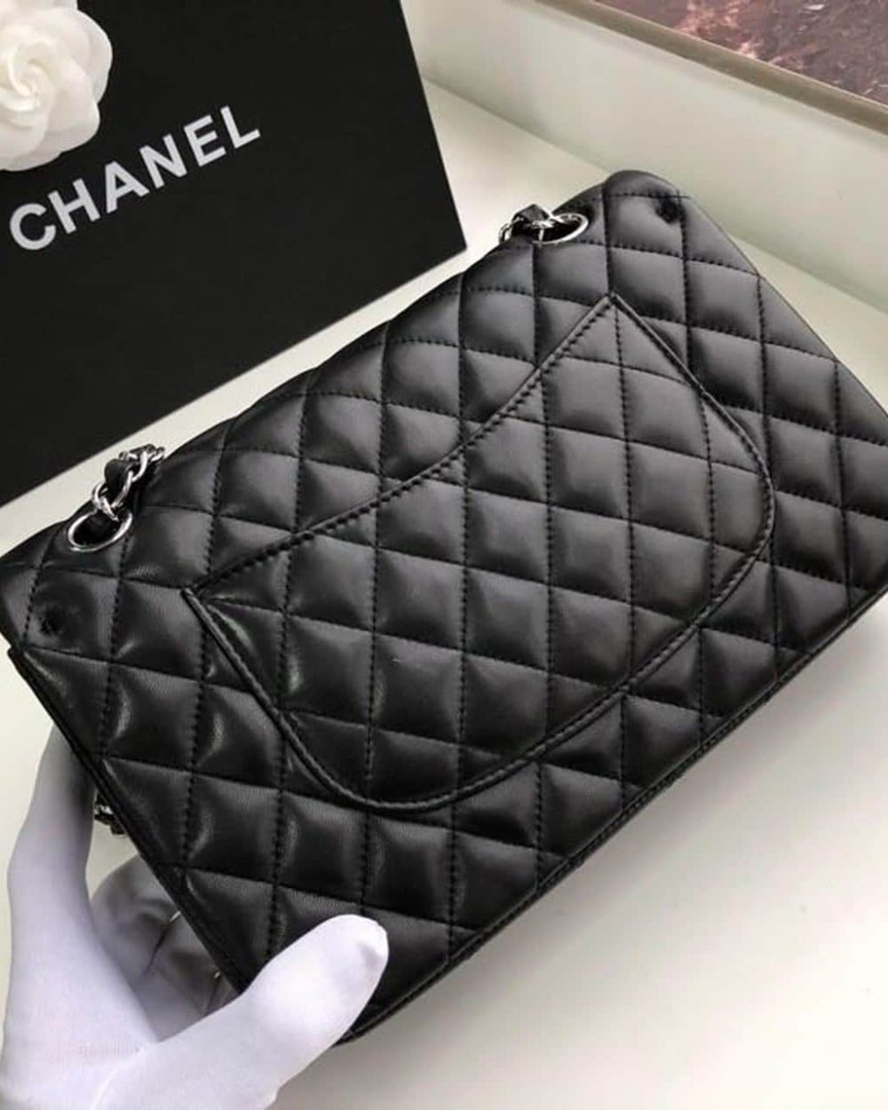 [REP 1:1] Chanel Classic HandBag Black For Women 9.9in/25.5cm A01112
