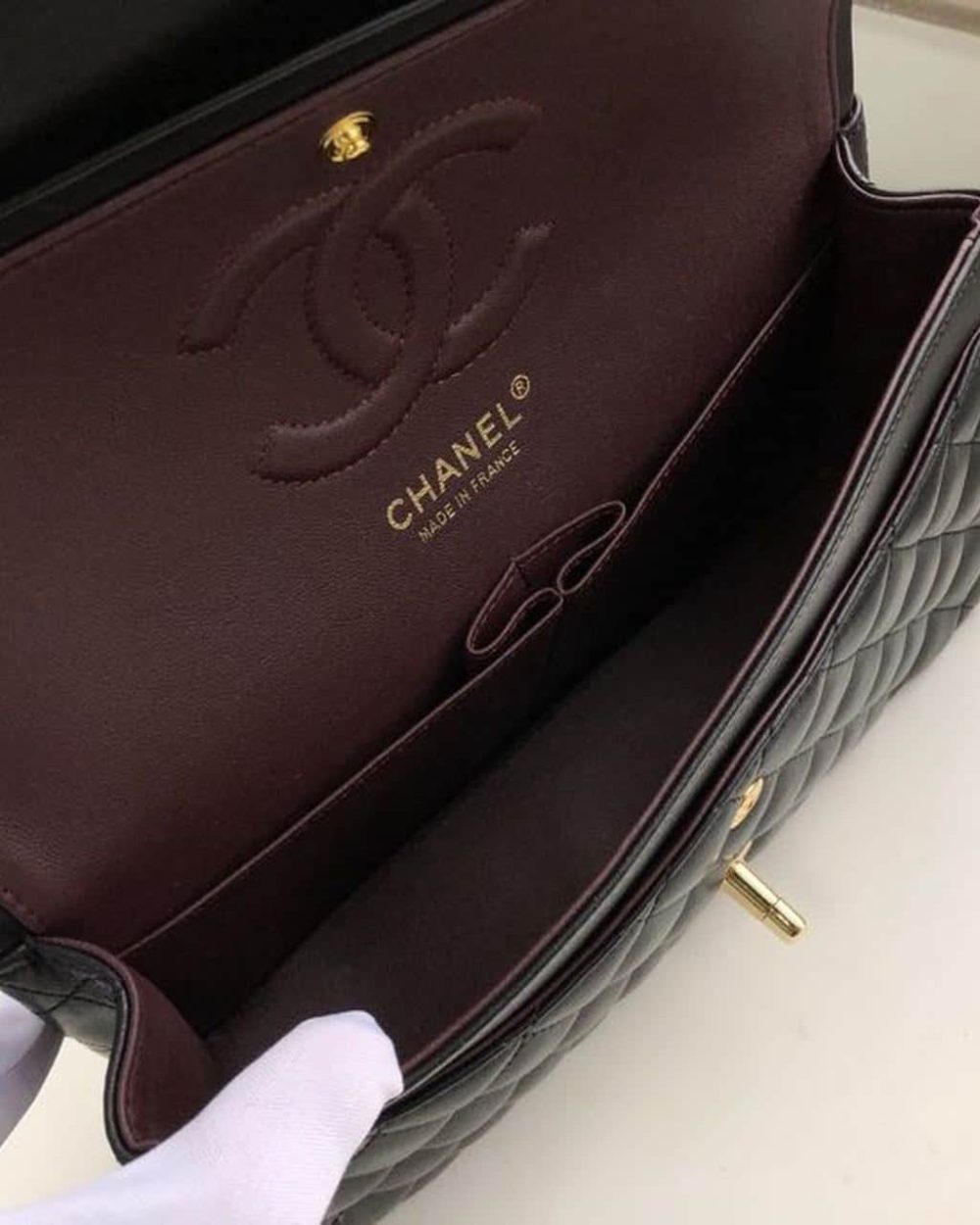 [REP 1:1] Chanel Classic Handbag Gold Toned Hardware Black For Women, Women's Bags, Shoulder And Crossbody Bags 10.2in/26cm A01112