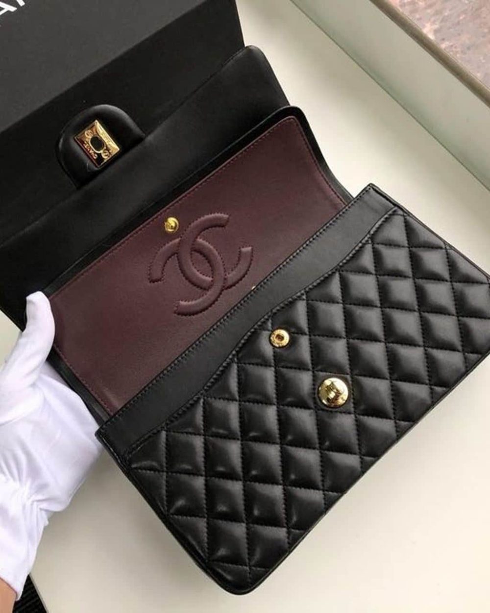 [REP 1:1] Chanel Classic Handbag Gold Toned Hardware Black For Women, Women's Bags, Shoulder And Crossbody Bags 10.2in/26cm A01112