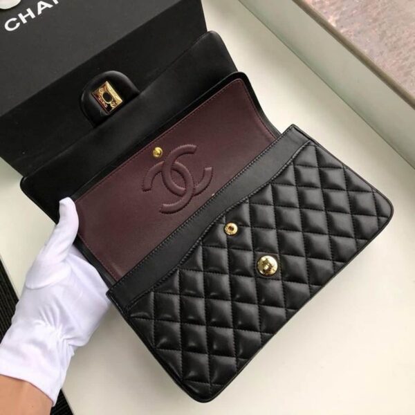 [REP 1:1] Chanel Classic Handbag Gold Toned Hardware Black For Women, Women's Bags, Shoulder And Crossbody Bags 10.2in/26cm A01112