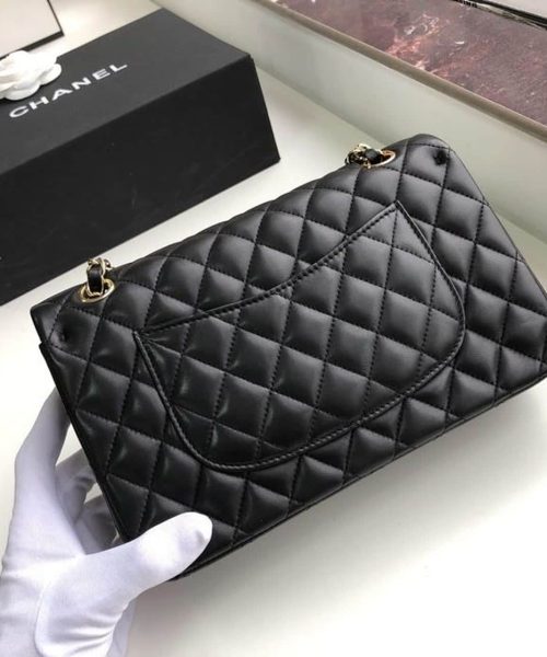 [REP 1:1] Chanel Classic Handbag Gold Toned Hardware Black For Women, Women's Bags, Shoulder And Crossbody Bags 10.2in/26cm A01112