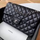 [REP 1:1] Chanel Classic Handbag Silver Hardware Black For Women, Women's Bags, Shoulder And Crossbody Bags 10.2in/26cm A01112