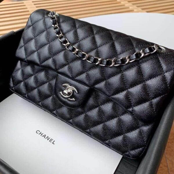 [REP 1:1] Chanel Classic Handbag Silver Hardware Black For Women, Women's Bags, Shoulder And Crossbody Bags 10.2in/26cm A01112