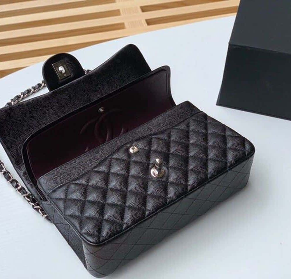 [REP 1:1] Chanel Classic Handbag Silver Hardware Black For Women, Women's Bags, Shoulder And Crossbody Bags 10.2in/26cm A01112