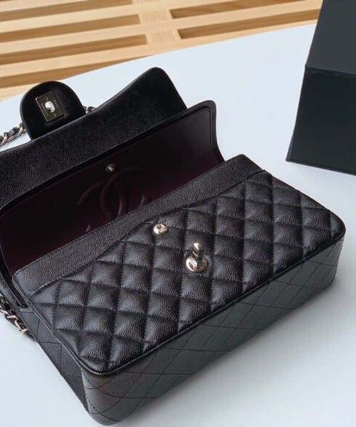 [REP 1:1] Chanel Classic Handbag Silver Hardware Black For Women, Women's Bags, Shoulder And Crossbody Bags 10.2in/26cm A01112