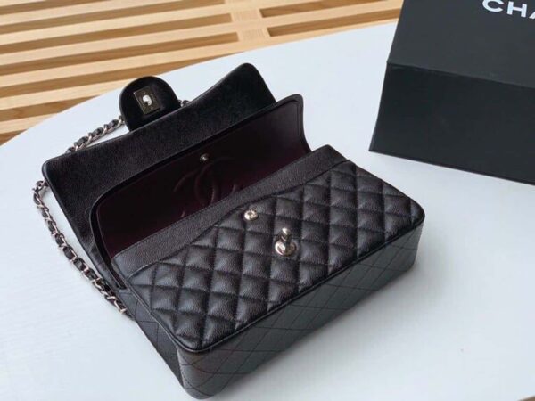 [REP 1:1] Chanel Classic Handbag Silver Hardware Black For Women, Women's Bags, Shoulder And Crossbody Bags 10.2in/26cm A01112