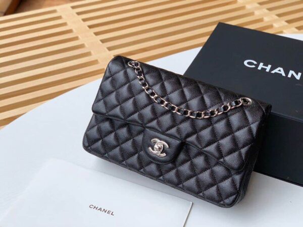 [REP 1:1] Chanel Classic Handbag Silver Hardware Black For Women, Women's Bags, Shoulder And Crossbody Bags 10.2in/26cm A01112