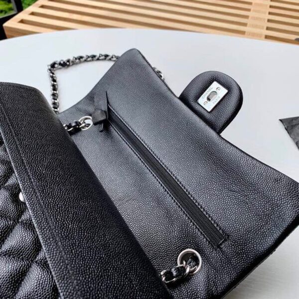 [REP 1:1] Chanel Classic Handbag Silver Hardware Black For Women, Women's Bags, Shoulder And Crossbody Bags 10.2in/26cm A01112