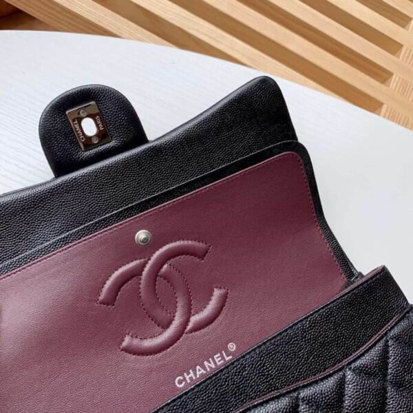 [REP 1:1] Chanel Classic Handbag Silver Hardware Black For Women, Women's Bags, Shoulder And Crossbody Bags 10.2in/26cm A01112