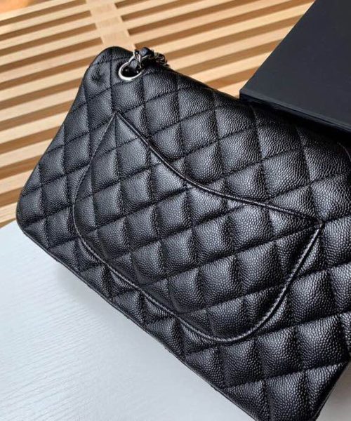 [REP 1:1] Chanel Classic Handbag Silver Hardware Black For Women, Women's Bags, Shoulder And Crossbody Bags 10.2in/26cm A01112