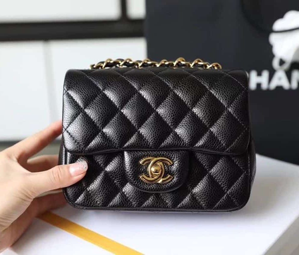 [REP 1:1] Chanel Classic Mini Flap Bag Gold Toned Hardware Black For Women 6.7in/17cm