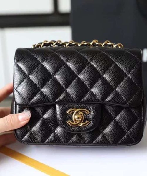 [REP 1:1] Chanel Classic Mini Flap Bag Gold Toned Hardware Black For Women 6.7in/17cm
