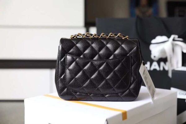 [REP 1:1] Chanel Classic Mini Flap Bag Gold Toned Hardware Black For Women 6.7in/17cm
