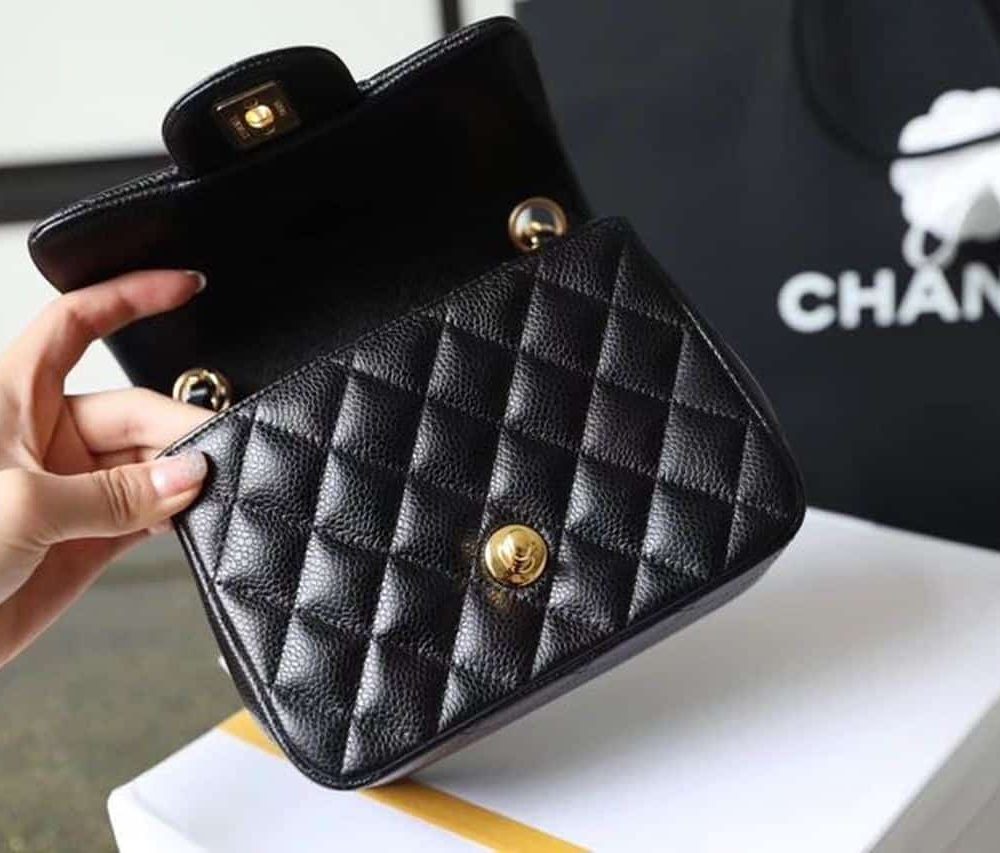 [REP 1:1] Chanel Classic Mini Flap Bag Gold Toned Hardware Black For Women 6.7in/17cm
